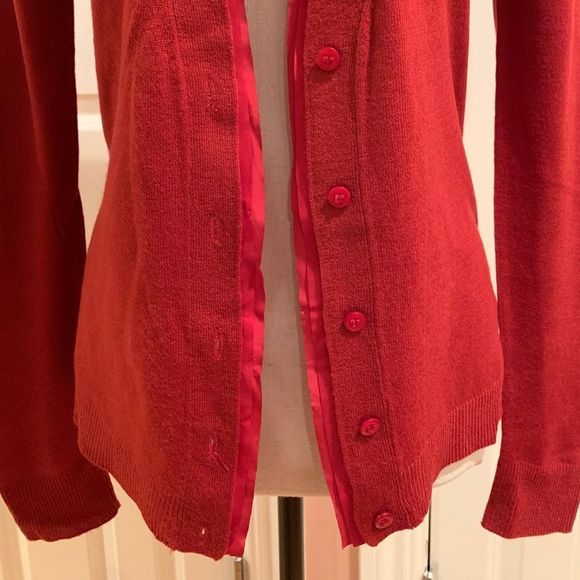 NY&C Red Cardigan Sweater Small - Picture 4 of 7